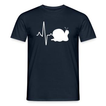 Snail Heartbeat - Men's T-Shirt - navy - Front - AI Model Male 178 light (178cm)