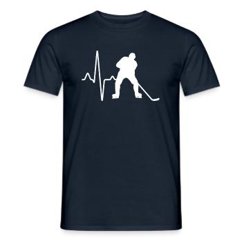 Battement de cœur de hockey sur glace - T-shirt homme - marine - Devant - AI Model Male 178 light (178cm)