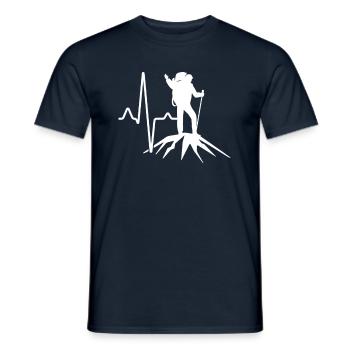 Randonnée Montagnes Heartbeat - T-shirt homme - marine - Devant - AI Model Male 178 light (178cm)