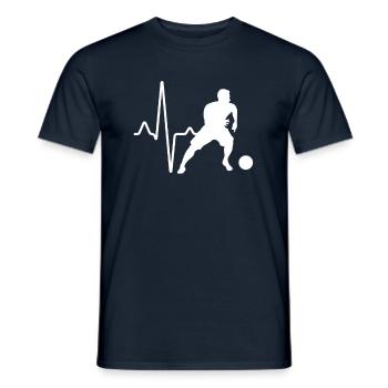 Battement de cœur de football - T-shirt homme - marine - Devant - AI Model Male 178 light (178cm)