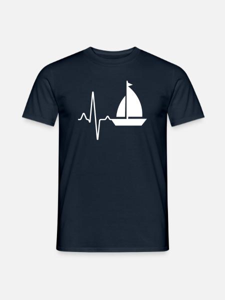 Segeln Herzschlag - Männer T-Shirt - Navy