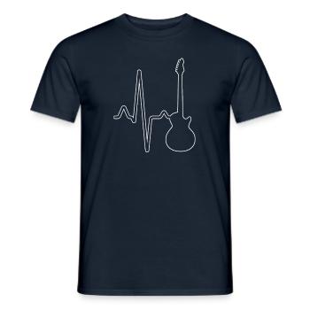 Gitarre Herzschlag - Männer T-Shirt - Navy - Vorne - AI Model Male 178 light (178cm)