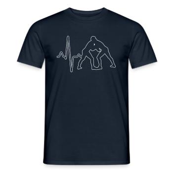 Wrestling Heartbeat - Men's T-Shirt - navy - Front - AI Model Male 178 light (178cm)