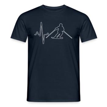 Battement de cœur de ski - T-shirt homme - marine - Devant - AI Model Male 178 light (178cm)