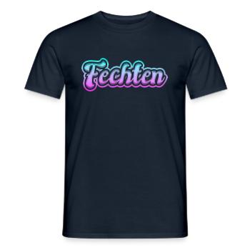 Fechten - Männer T-Shirt - Navy - Vorne - AI Model Male 178 light (178cm)