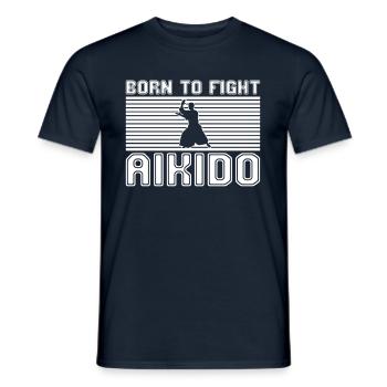 Aikido - Männer T-Shirt - Navy - Vorne - AI Model Male 178 light (178cm)
