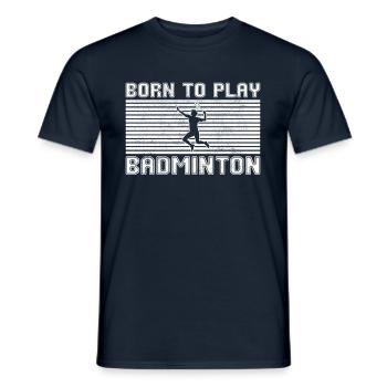 badminton - Men's T-Shirt - navy - Front - AI Model Male 178 light (178cm)