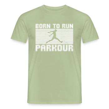 Parkour - Männer T-Shirt - Sage - Vorne - AI Model Male 178 light (178cm)