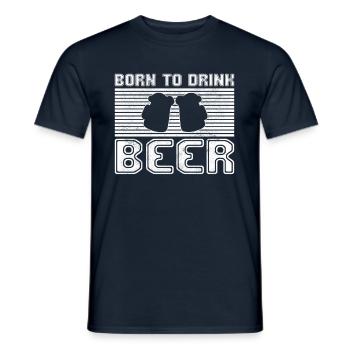 Bere birra - T-shirt uomo - navy - Fronte - AI Model Male 178 light (178cm)