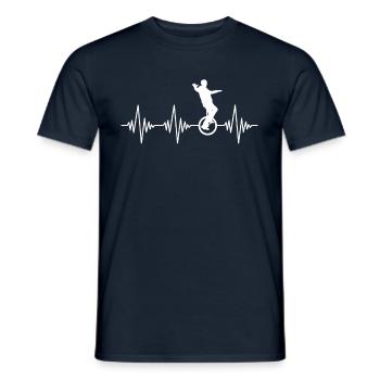 Unicycle Heartbeat - Men's T-Shirt - navy - Front - AI Model Male 178 light (178cm)