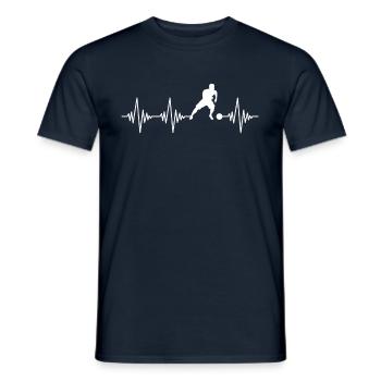 Battement de cœur de football - T-shirt homme - marine - Devant - AI Model Male 178 light (178cm)