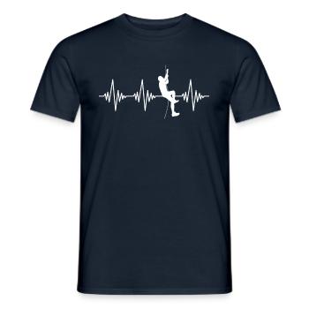 Climbing Heartbeat - Men's T-Shirt - navy - Front - AI Model Male 178 light (178cm)