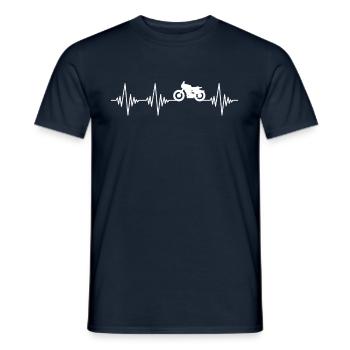 Motorcycle Heartbeat - Men's T-Shirt - navy - Front - AI Model Male 178 light (178cm)