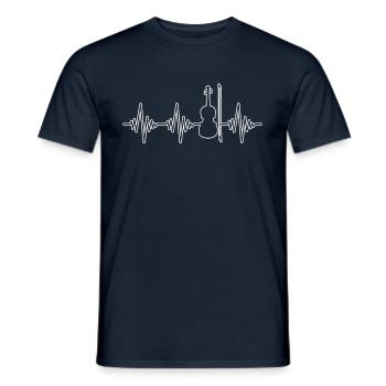 Violin Heartbeat - Men's T-Shirt - navy - Front - AI Model Male 178 light (178cm)