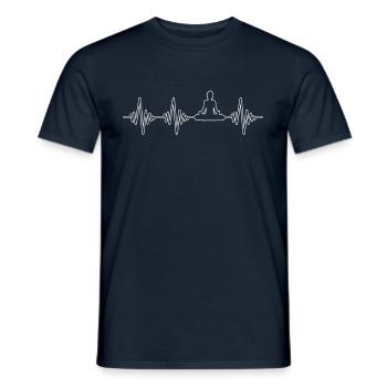 Yoga Meditation Heartbeat - Men's T-Shirt - navy - Front - AI Model Male 178 light (178cm)