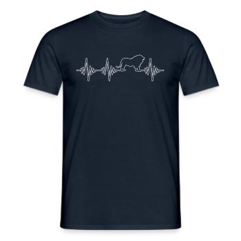 Löwe Herzschlag - Männer T-Shirt - Navy - Vorne - AI Model Male 178 light (178cm)
