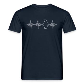 Pinguin Herzschlag - Männer T-Shirt - Navy - Vorne - AI Model Male 178 light (178cm)