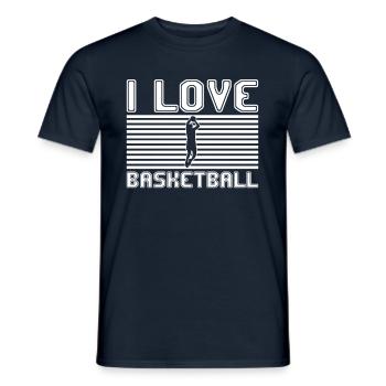I love basketball - Men's T-Shirt - navy - Front - AI Model Male 178 light (178cm)