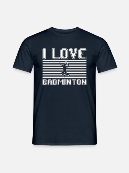 I love badminton - Männer T-Shirt - Navy
