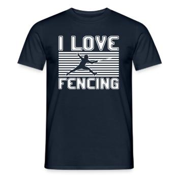 I love fencing - Männer T-Shirt - Navy - Vorne - AI Model Male 178 light (178cm)