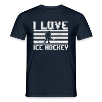 I love ice hockey - Männer T-Shirt - Navy - Vorne - AI Model Male 178 light (178cm)