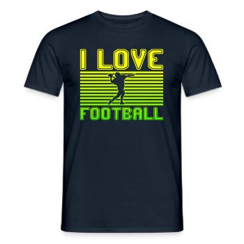 I love football - Männer T-Shirt - Navy - Vorne - AI Model Male 178 light (178cm)