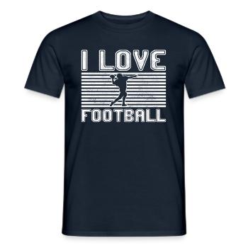 I love football - Männer T-Shirt - Navy - Vorne - AI Model Male 178 light (178cm)