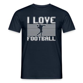 I love football - Männer T-Shirt - Navy - Vorne - AI Model Male 178 light (178cm)
