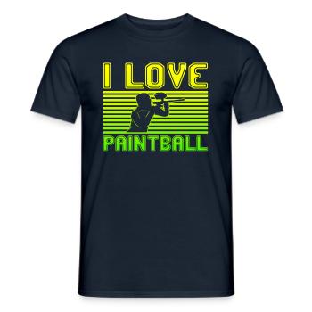 I love paintball - Männer T-Shirt - Navy - Vorne - AI Model Male 178 light (178cm)