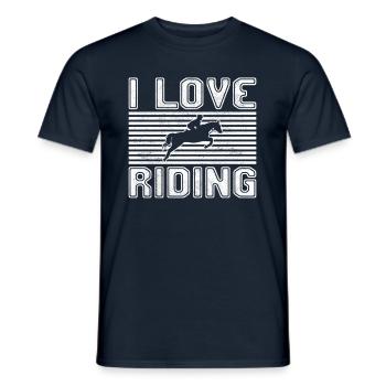 I love riding - Männer T-Shirt - Navy - Vorne - AI Model Male 178 light (178cm)