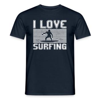I love surfing - Men's T-Shirt - navy - Front - AI Model Male 178 light (178cm)