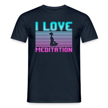 J’adore la méditation - T-shirt homme - marine - Devant - AI Model Male 178 light (178cm)