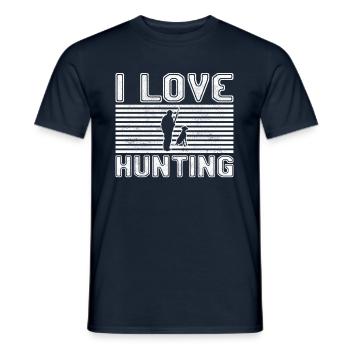 I love hunting - Men's T-Shirt - navy - Front - AI Model Male 178 light (178cm)