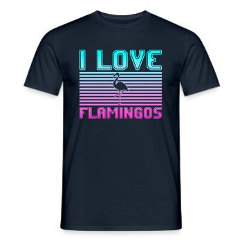 I love flamingos - Men's T-Shirt - navy - Front - AI Model Male 178 light (178cm)