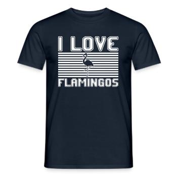 I love flamingos - Men's T-Shirt - navy - Front - AI Model Male 178 light (178cm)
