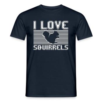 I love squirrels - Männer T-Shirt - Navy - Vorne - AI Model Male 178 light (178cm)