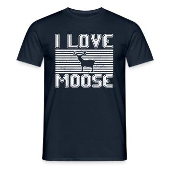 I love moose - Männer T-Shirt - Navy - Vorne - AI Model Male 178 light (178cm)