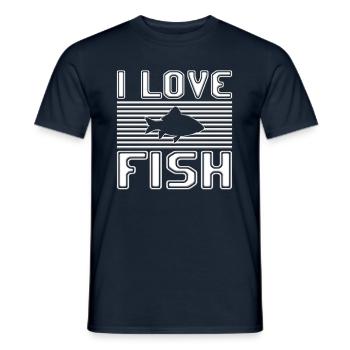 I love fish - Men's T-Shirt - navy - Front - AI Model Male 178 light (178cm)