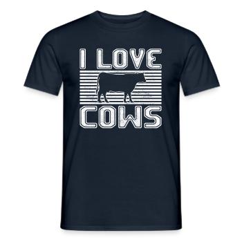 I love cows - Männer T-Shirt - Navy - Vorne - AI Model Male 178 light (178cm)