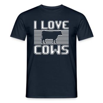 I love cows - Männer T-Shirt - Navy - Vorne - AI Model Male 178 light (178cm)