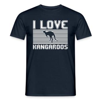 I love kangaroos - Männer T-Shirt - Navy - Vorne - AI Model Male 178 light (178cm)
