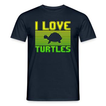 I love turtles - Men's T-Shirt - navy - Front - AI Model Male 178 light (178cm)