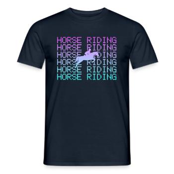 Pferde Reiten - Männer T-Shirt - Navy - Vorne - AI Model Male 178 light (178cm)
