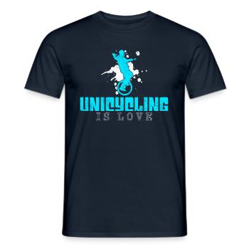 Einrad fahren Spruch - Männer T-Shirt - Navy - Vorne - AI Model Male 178 light (178cm)