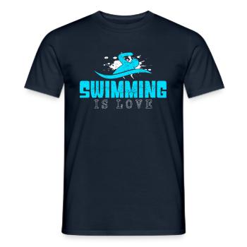 Dicton natation - T-shirt homme - marine - Devant - AI Model Male 178 light (178cm)