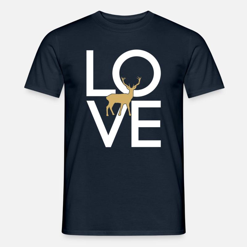 Hirsch - Männer T-Shirt - Navy