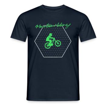 Mountainbike - Männer T-Shirt - Navy - Vorne - AI Model Male 178 light (178cm)