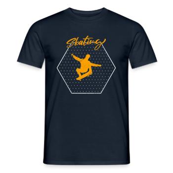 Skaten - Männer T-Shirt - Navy - Vorne - AI Model Male 178 light (178cm)