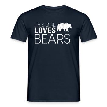 This girl loves bears - Men's T-Shirt - navy - Front - AI Model Male 178 light (178cm)