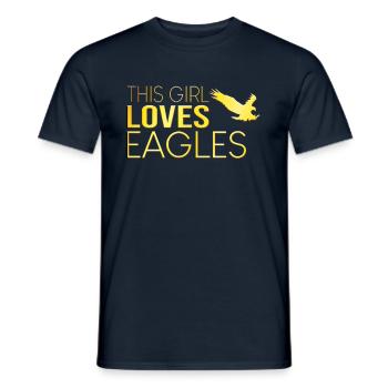 Cette fille aime les aigles - T-shirt homme - marine - Devant - AI Model Male 178 light (178cm)